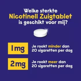 Nicotinell Zuigtablet 1 mg 36 cnt, 2 mg 36 cnt, 