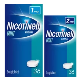 Nicotinell Zuigtablet 1 mg 36 cnt, 2 mg 36 cnt, 